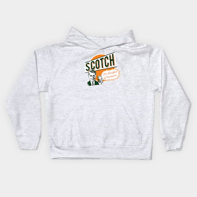 Scotch, the Breakfast of Champions! Kids Hoodie by Alema Art